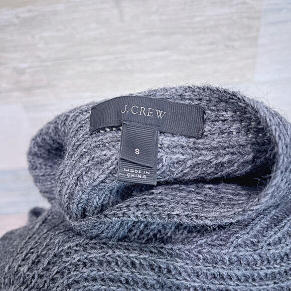 J CREW Open Back Flannel Ribbed Sweater Dress Gray Wool Alpaca Womens Small - Picture 5 of 8